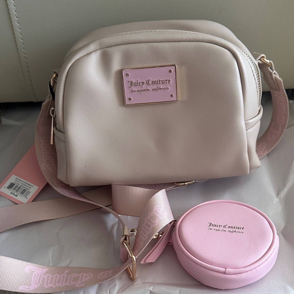 Juicy Couture Pink and Cream Crossbody Bag